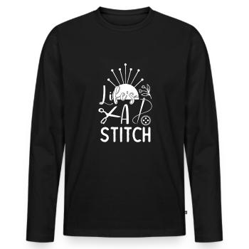 Sewing Quote Seamstress Tailor Quilting Sewing - Men's Premium Organic Long Sleeve Shirt - black - Front - Nico (187cm)