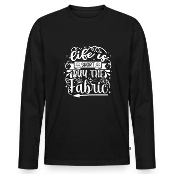 Nähen Zitat Schneiderin Schneider Quilten Nähen - Männer Premium Bio Langarmshirt - Schwarz - Vorne - Nico (187cm)