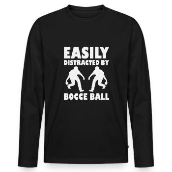 Joueur de pétanque drôle de pétanque - T-shirt manches longues Premium bio Homme - noir - Devant - Nico (187cm)