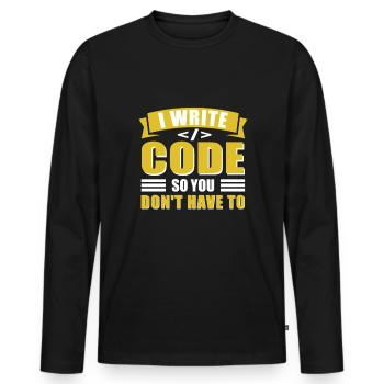 Informatik Admin Programmierer IT-Programmierer - Männer Premium Bio Langarmshirt - Schwarz - Vorne - Nico (187cm)