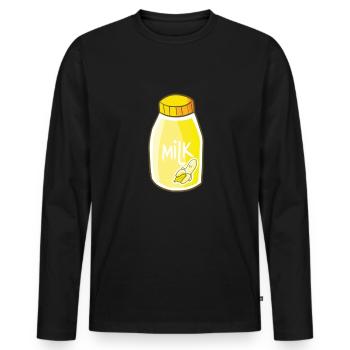 Amateur de fruits de banane Bananes drôles de bananes - T-shirt manches longues Premium bio Homme - noir - Devant - Nico (187cm)