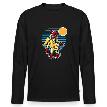 Amateur de fruits de banane Bananes drôles de bananes - T-shirt manches longues Premium bio Homme - noir - Devant - Nico (187cm)