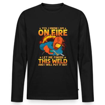 Citation de soudage Homme Soudeur Papa drôle Ouvrier Soudeur - T-shirt manches longues Premium bio Homme - noir - Devant - Nico (187cm)