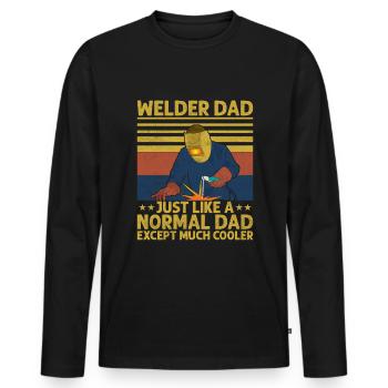 Welding Quote Men Welder Funny Dad Welding Worker - Men's Premium Organic Long Sleeve Shirt - black - Front - Nico (187cm)