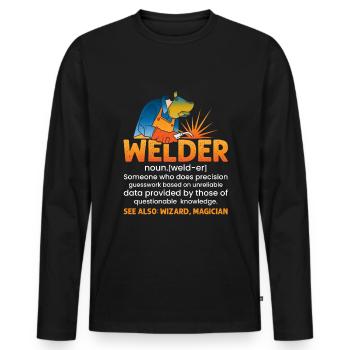 Welding Quote Men Welder Funny Dad Welding Worker - Men's Premium Organic Long Sleeve Shirt - black - Front - Nico (187cm)