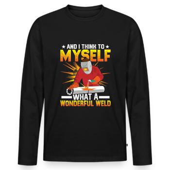 Welding Quote Men Welder Funny Dad Welding Worker - Men's Premium Organic Long Sleeve Shirt - black - Front - Nico (187cm)