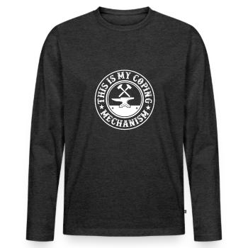 Blacksmith Funny Forge Hammer Workwear Blacksmith - Men's Premium Organic Long Sleeve Shirt - heather anthracite - Front - Nico (187cm)