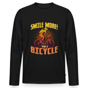 Cycliste Cycliste Cycliste Vélo Équitation VTT - T-shirt manches longues Premium bio Homme - noir - Devant - Nico (187cm)