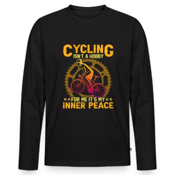Cycliste Cycliste Cycliste Vélo Équitation VTT - T-shirt manches longues Premium bio Homme - noir - Devant - Nico (187cm)