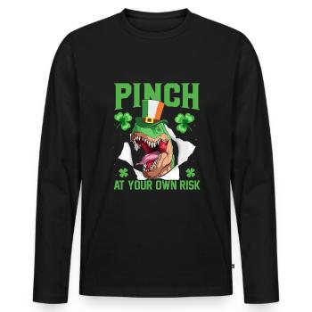 Journée de la Saint-Patrick irlandaise Drôle de la Saint-Patrick - T-shirt manches longues Premium bio Homme - noir - Devant - Nico (187cm)
