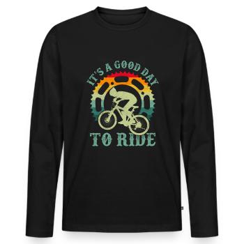 VTT VTT VTT VTT VTT - T-shirt manches longues Premium bio Homme - noir - Devant - Nico (187cm)