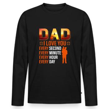 Herren Papa Papa Vatertag Vintage Ehemann Lustig - Männer Premium Bio Langarmshirt - Schwarz - Vorne - Nico (187cm)
