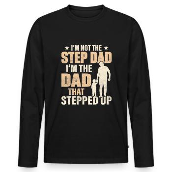 Herren Papa Papa Vatertag Vintage Ehemann Lustig - Männer Premium Bio Langarmshirt - Schwarz - Vorne - Nico (187cm)