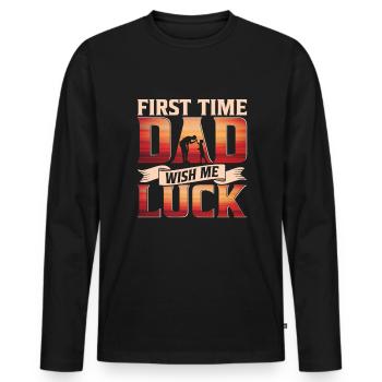 Herren Papa Papa Vatertag Vintage Ehemann Lustig - Männer Premium Bio Langarmshirt - Schwarz - Vorne - Nico (187cm)