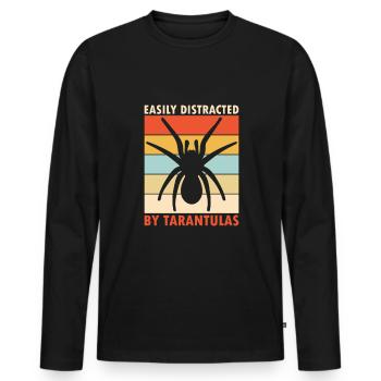 Spinnennetz Vogelspinne Spinnentier Spinnenliebhaber - Männer Premium Bio Langarmshirt - Schwarz - Vorne - Nico (187cm)