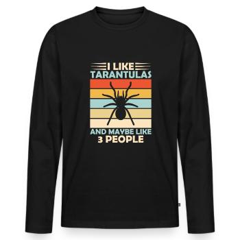 Spinnennetz Vogelspinne Spinnentier Spinnenliebhaber - Männer Premium Bio Langarmshirt - Schwarz - Vorne - Nico (187cm)