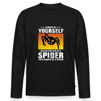 Spinnennetz Vogelspinne Spinnentier Spinnenliebhaber - Männer Premium Bio Langarmshirt - Schwarz - Vorne - Nico (187cm)