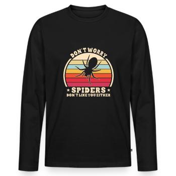Spinnennetz Vogelspinne Spinnentier Spinnenliebhaber - Männer Premium Bio Langarmshirt - Schwarz - Vorne - Nico (187cm)