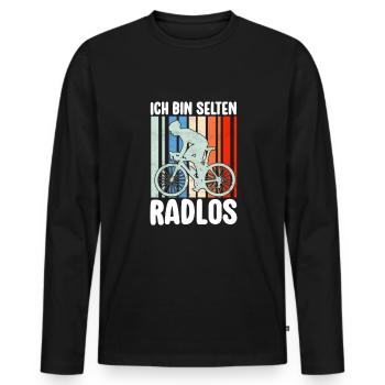 Selten Radlos Fahrrad MTB Radsport Mountainbike - Men's Premium Organic Long Sleeve Shirt - black - Front - Nico (187cm)