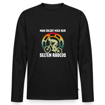 Selten Radlos Fahrrad MTB Radsport Mountainbike - Men's Premium Organic Long Sleeve Shirt - black - Front - Nico (187cm)