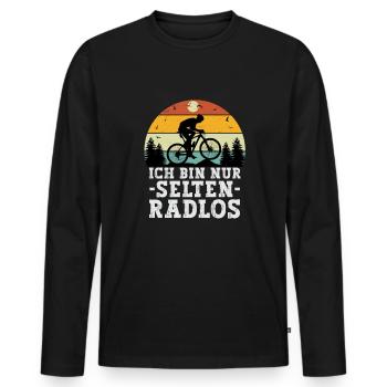 Selten Radlos Fahrrad MTB Radsport Mountainbike - Men's Premium Organic Long Sleeve Shirt - black - Front - Nico (187cm)