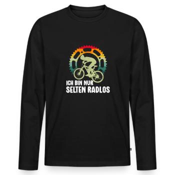 Selten Radlos Fahrrad MTB Radsport Mountainbike - Men's Premium Organic Long Sleeve Shirt - black - Front - Nico (187cm)