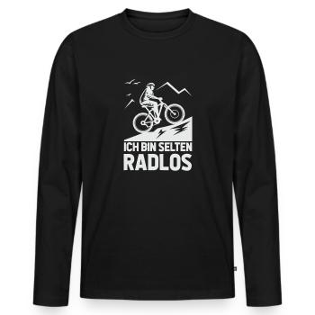 Selten Radlos Fahrrad MTB Radsport Mountainbike - Men's Premium Organic Long Sleeve Shirt - black - Front - Nico (187cm)