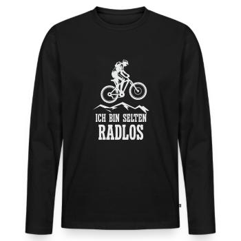Selten Radlos Fahrrad MTB Radsport Mountainbike - Men's Premium Organic Long Sleeve Shirt - black - Front - Nico (187cm)