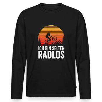 Selten Radlos Fahrrad MTB Radsport Mountainbike - Men's Premium Organic Long Sleeve Shirt - black - Front - Nico (187cm)