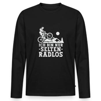 Selten Radlos Fahrrad MTB Radsport Mountainbike - Men's Premium Organic Long Sleeve Shirt - black - Front - Nico (187cm)