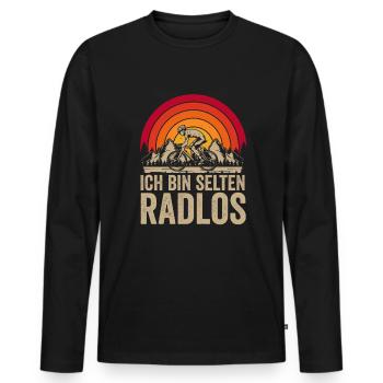 Selten Radlos Fahrrad MTB Radsport Mountainbike - Men's Premium Organic Long Sleeve Shirt - black - Front - Nico (187cm)