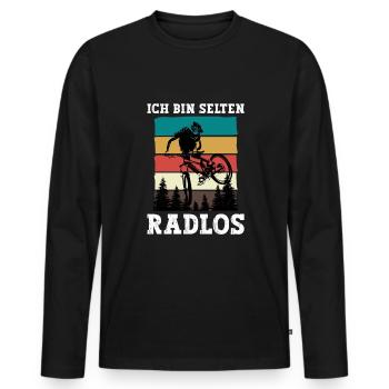Selten Radlos Fahrrad MTB Radsport Mountainbike - Men's Premium Organic Long Sleeve Shirt - black - Front - Nico (187cm)