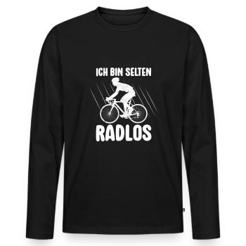 Selten Radlos Fahrrad MTB Radsport Mountainbike - Men's Premium Organic Long Sleeve Shirt - black - Front - Nico (187cm)