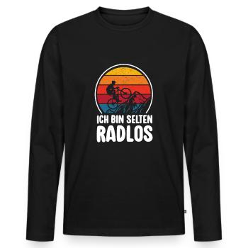 Selten Radlos Fahrrad MTB Radsport Mountainbike - Men's Premium Organic Long Sleeve Shirt - black - Front - Nico (187cm)