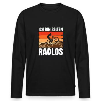 Selten Radlos Fahrrad MTB Radsport Mountainbike - Men's Premium Organic Long Sleeve Shirt - black - Front - Nico (187cm)