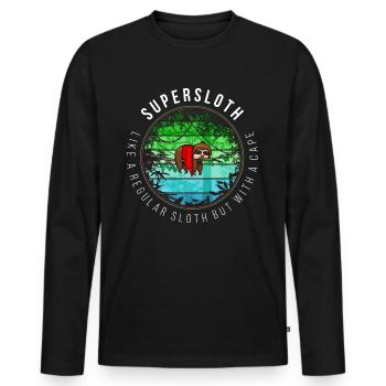 Supersloth in the jungle - Men's Premium Organic Long Sleeve Shirt - black - Front - Nico (187cm)