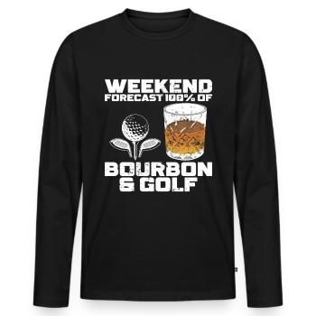 Bourbon & Golf Whikey Golfspieler Golfer - Men's Premium Organic Long Sleeve Shirt - black - Front - Nico (187cm)