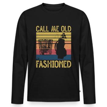 Bourbon & Golf Whikey Golfspieler Golfer - Men's Premium Organic Long Sleeve Shirt - black - Front - Nico (187cm)