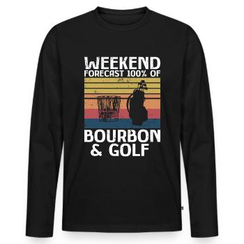 Bourbon & Golf Whikey Golfspieler Golfer - Men's Premium Organic Long Sleeve Shirt - black - Front - Nico (187cm)