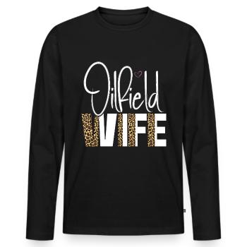 Travailleur pétrolier Rig Roughneck Oilfield Woman - T-shirt manches longues Premium bio Homme - noir - Devant - Nico (187cm)