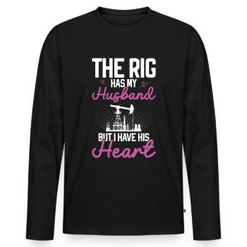 Travailleur pétrolier Rig Roughneck Oilfield Woman - T-shirt manches longues Premium bio Homme - noir - Devant - Nico (187cm)
