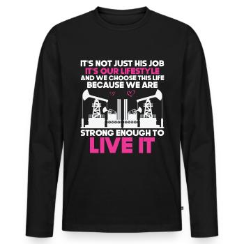 Travailleur pétrolier Rig Roughneck Oilfield Woman - T-shirt manches longues Premium bio Homme - noir - Devant - Nico (187cm)