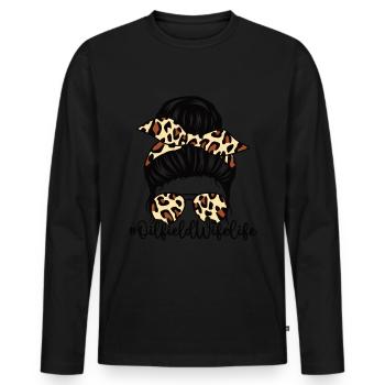 Travailleur pétrolier Rig Roughneck Oilfield Woman - T-shirt manches longues Premium bio Homme - noir - Devant - Nico (187cm)