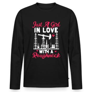 Travailleur pétrolier Rig Roughneck Oilfield Woman - T-shirt manches longues Premium bio Homme - noir - Devant - Nico (187cm)