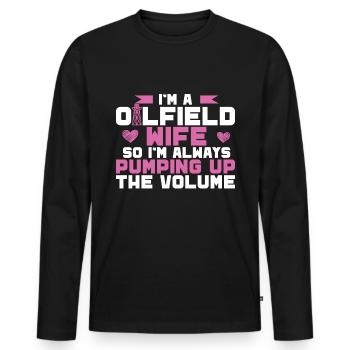 Travailleur pétrolier Rig Roughneck Oilfield Woman - T-shirt manches longues Premium bio Homme - noir - Devant - Nico (187cm)