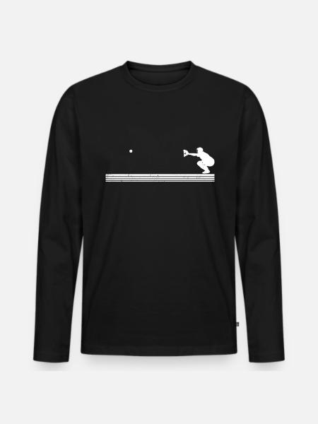 Baseball Catcher Baseball Player Pitcher - Men's Premium Organic Long Sleeve Shirt - black