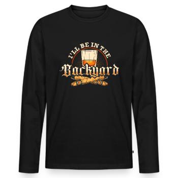Bourbon Cigars Whisky Cigars Lounge Lovers - Men's Premium Organic Long Sleeve Shirt - black - Front - Nico (187cm)