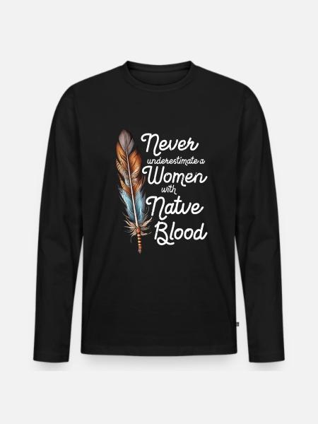 Native Americans Indigenous Indians - Men's Premium Organic Long Sleeve Shirt - black