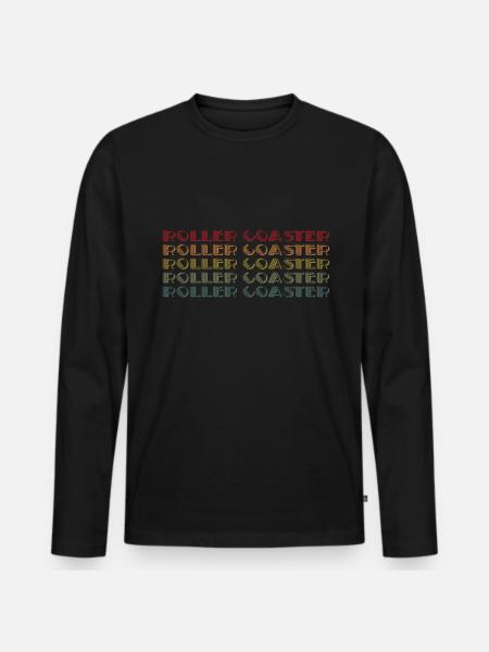 Achterbahnvergnügungspark Achterbahnfahrt - Männer Premium Bio Langarmshirt - Schwarz