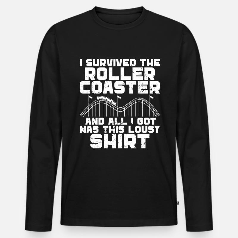 Achterbahnvergnügungspark Achterbahnfahrt - Männer Premium Bio Langarmshirt - Schwarz